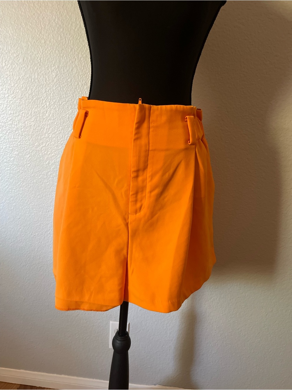 Nine West Vibrant Orange Skirt with Belt Loop Detail